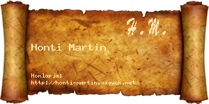 Honti Martin névjegykártya