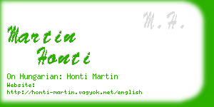 martin honti business card